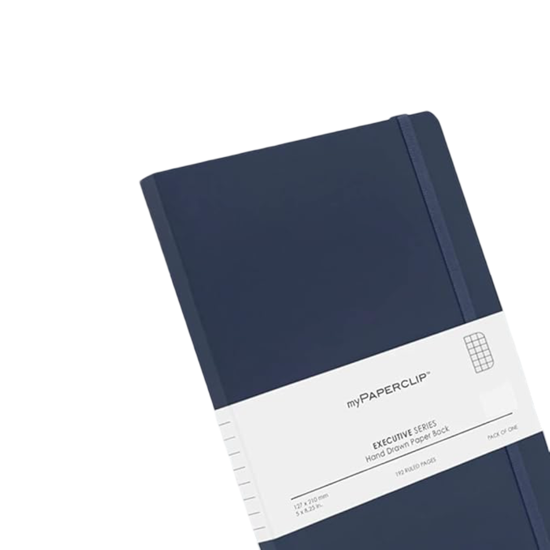 myPAPERCLIP Executive Series Notebook, Medium (5 x 8.25 in.), Checks, Blue (ESP192M-C Blue)