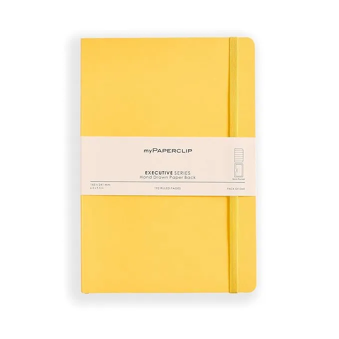 myPAPERCLIP Executive Series Notebook, Large (165 x 241 mm, 6.5 x 9.5 in.) Ruled, ESX192L-R Yellow