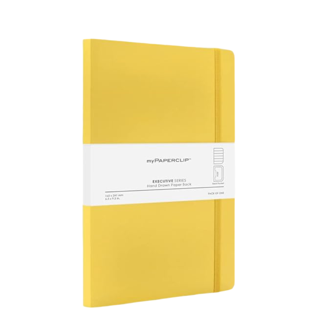 myPAPERCLIP Executive Series Notebook, Large (165 x 241 mm, 6.5 x 9.5 in.) Ruled, ESX192L-R Yellow