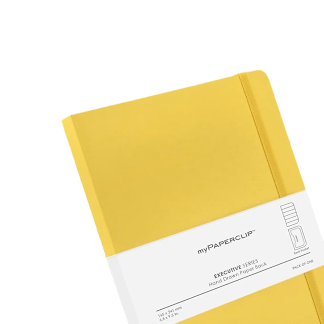myPAPERCLIP Executive Series Notebook, Large (165 x 241 mm, 6.5 x 9.5 in.) Ruled, ESX192L-R Yellow