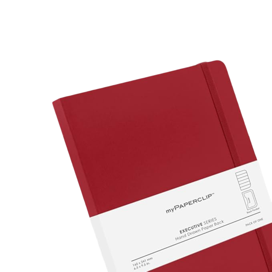 myPAPERCLIP Executive Series Notebook, Large (165 x 241 mm, 6.5 x 9.5 in.) Ruled, ESX192L-R Red