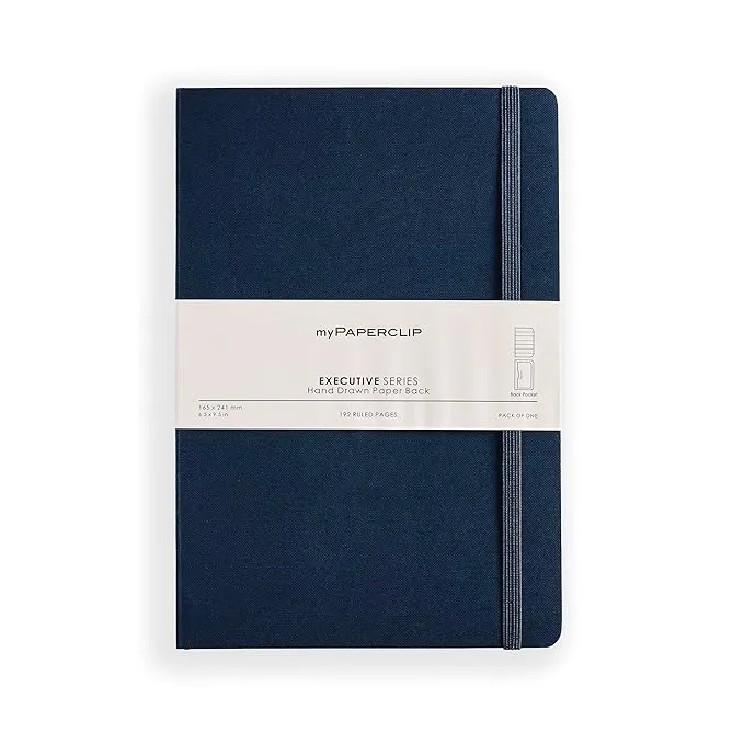 myPAPERCLIP Executive Series Notebook, Large (165 x 241 mm, 6.5 x 9.5 in.) Ruled, ESX192L-R Blue, Large, Ruled