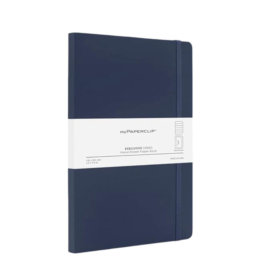 myPAPERCLIP Executive Series Notebook, Large (165 x 241 mm, 6.5 x 9.5 in.) Ruled, ESX192L-R Blue, Large, Ruled