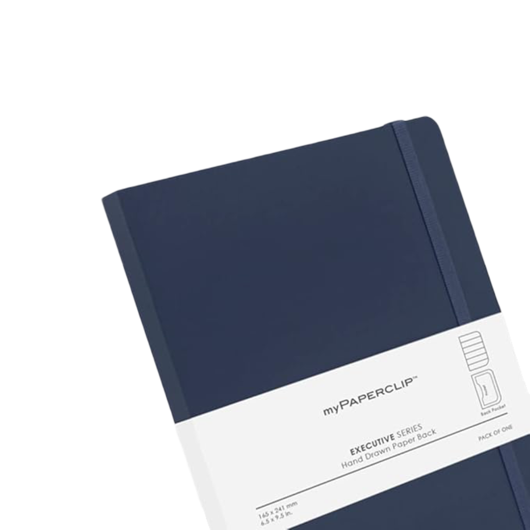 myPAPERCLIP Executive Series Notebook, Large (165 x 241 mm, 6.5 x 9.5 in.) Ruled, ESX192L-R Blue, Large, Ruled