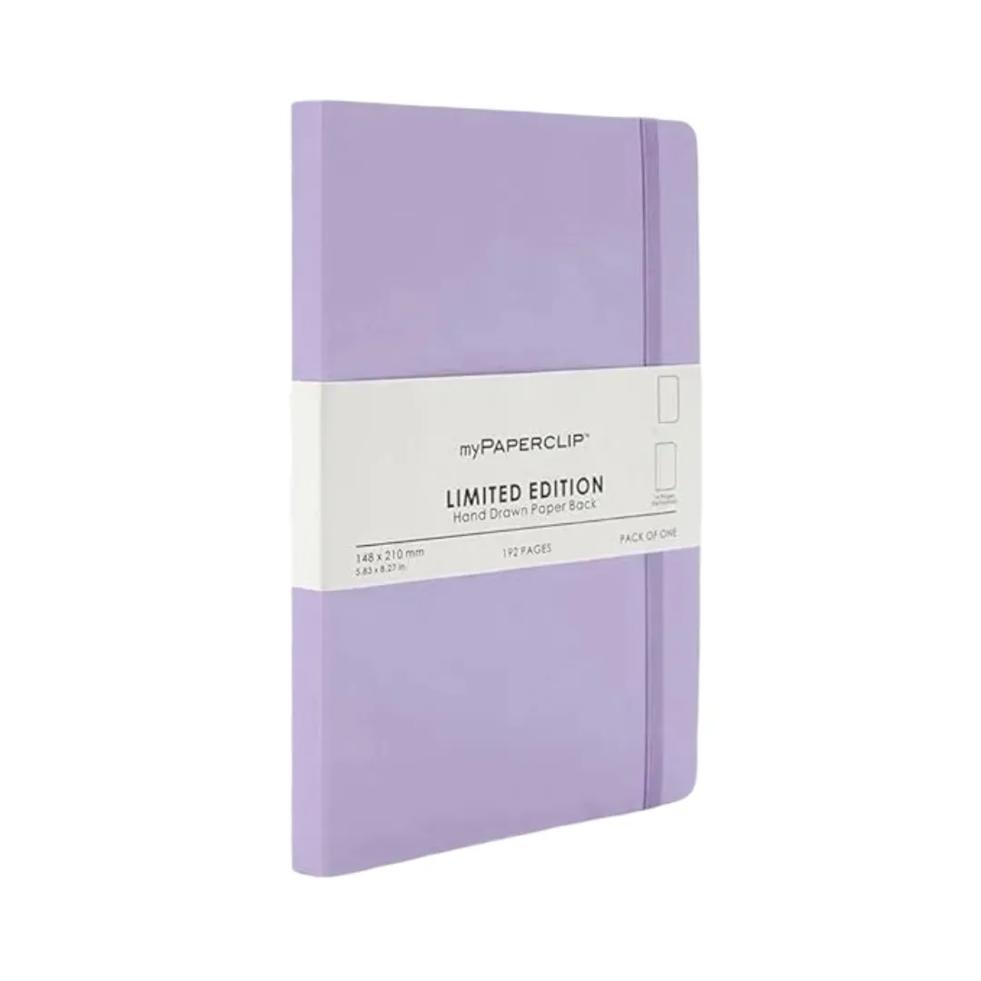 myPAPERCLIP Limited Edition Notebook, A5 (148 x 210 mm, 5 .83 x 8.27 in.) Plain LEP192A5-P - Lilac