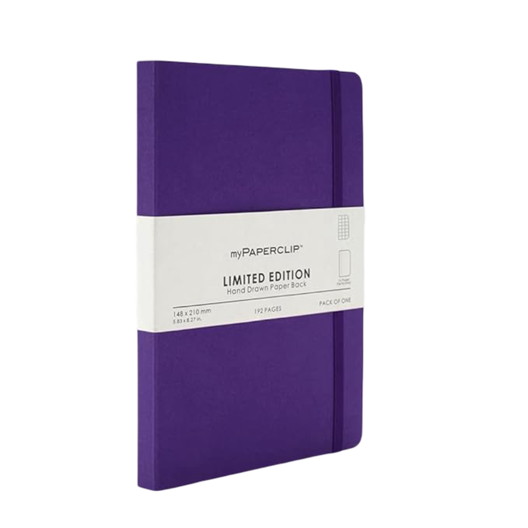 myPAPERCLIP Limited Edition 192 (176 Checked + 16 Perforated) Pages Notebook, A5 (148 x 210 mm, 5.83 x 8.27 in.) LEP192A5-C Amethyst