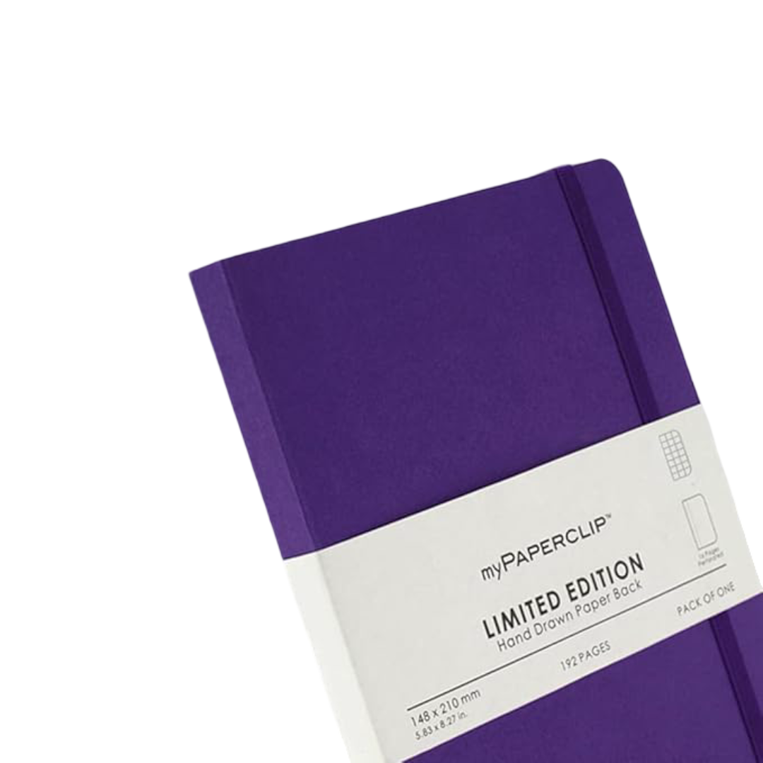 myPAPERCLIP Limited Edition 192 (176 Checked + 16 Perforated) Pages Notebook, A5 (148 x 210 mm, 5.83 x 8.27 in.) LEP192A5-C Amethyst