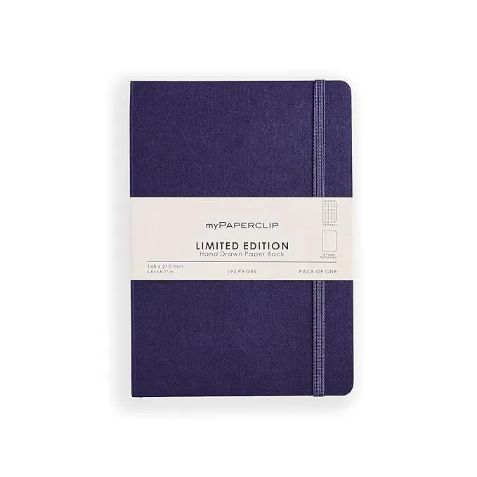 myPAPERCLIP Limited Edition Notebook, A5 (148 x 210 mm, 5 .83 x 8.27 in.) Checks LEP192A5-C - Aubergine