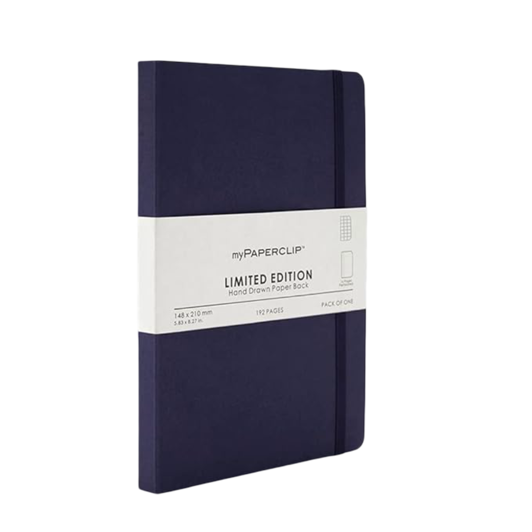 myPAPERCLIP Limited Edition Notebook, A5 (148 x 210 mm, 5 .83 x 8.27 in.) Checks LEP192A5-C - Aubergine