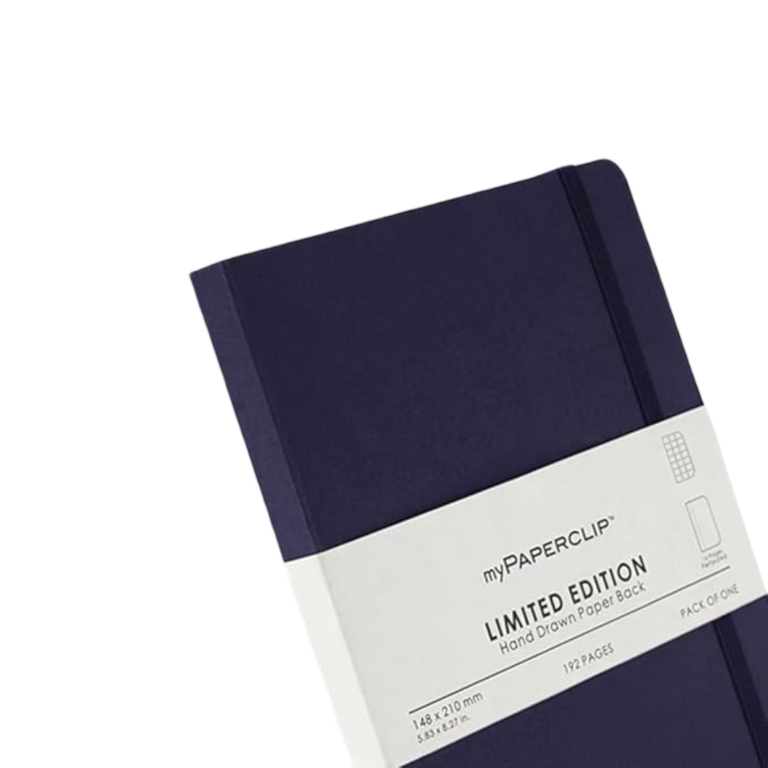 myPAPERCLIP Limited Edition Notebook, A5 (148 x 210 mm, 5 .83 x 8.27 in.) Checks LEP192A5-C - Aubergine