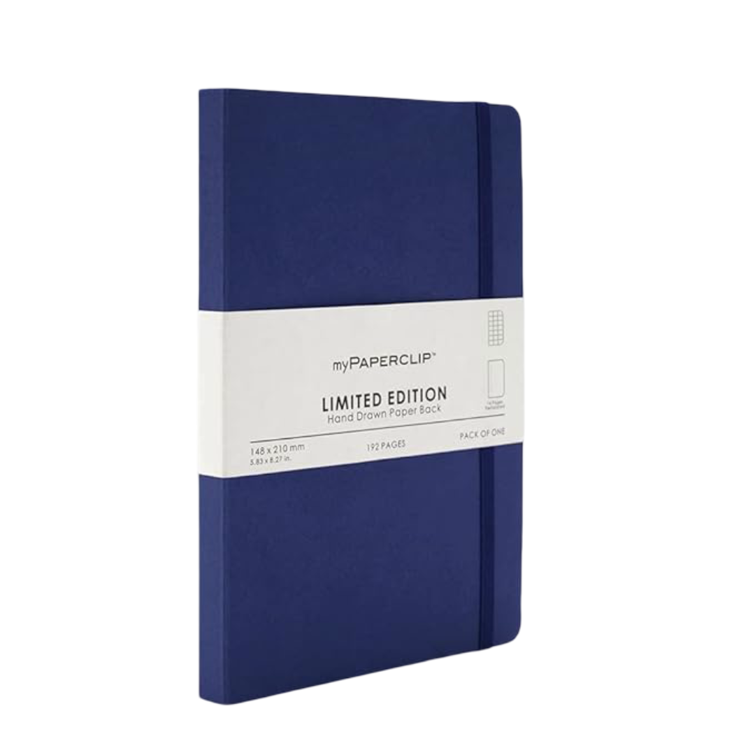 myPAPERCLIP Limited Edition Notebook, A5 (148 x 210 mm, 5 .83 x 8.27 in.) Checks LEP192A5-C - Blueberry
