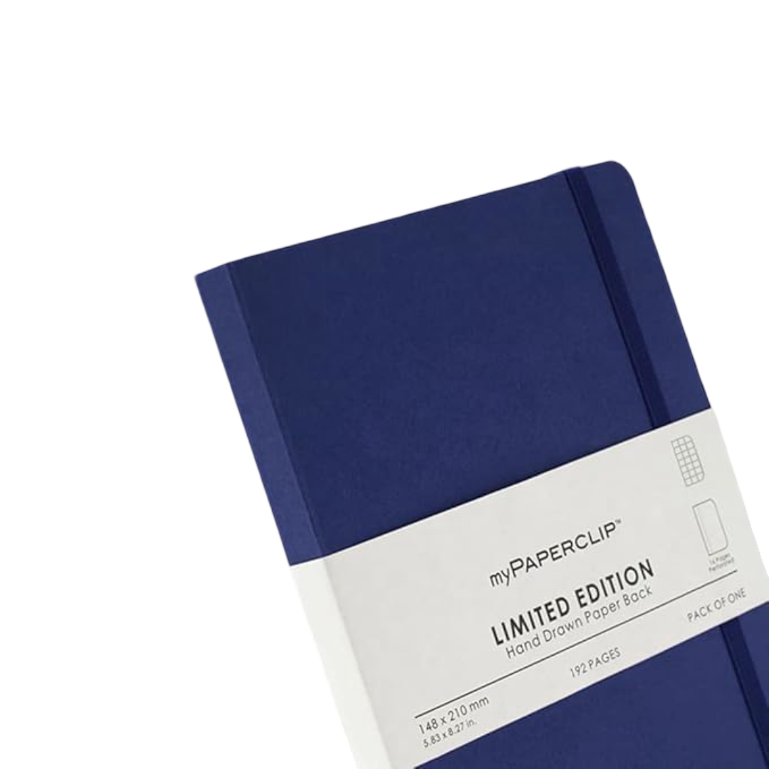 myPAPERCLIP Limited Edition Notebook, A5 (148 x 210 mm, 5 .83 x 8.27 in.) Checks LEP192A5-C - Blueberry