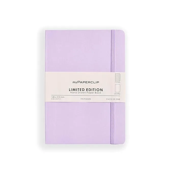 myPAPERCLIP Limited Edition Notebook, A5 (148 x 210 mm, 5 .83 x 8.27 in.) Checks LEP192A5-C - Lilac