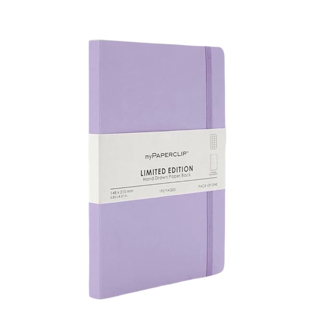 myPAPERCLIP Limited Edition Notebook, A5 (148 x 210 mm, 5 .83 x 8.27 in.) Checks LEP192A5-C - Lilac