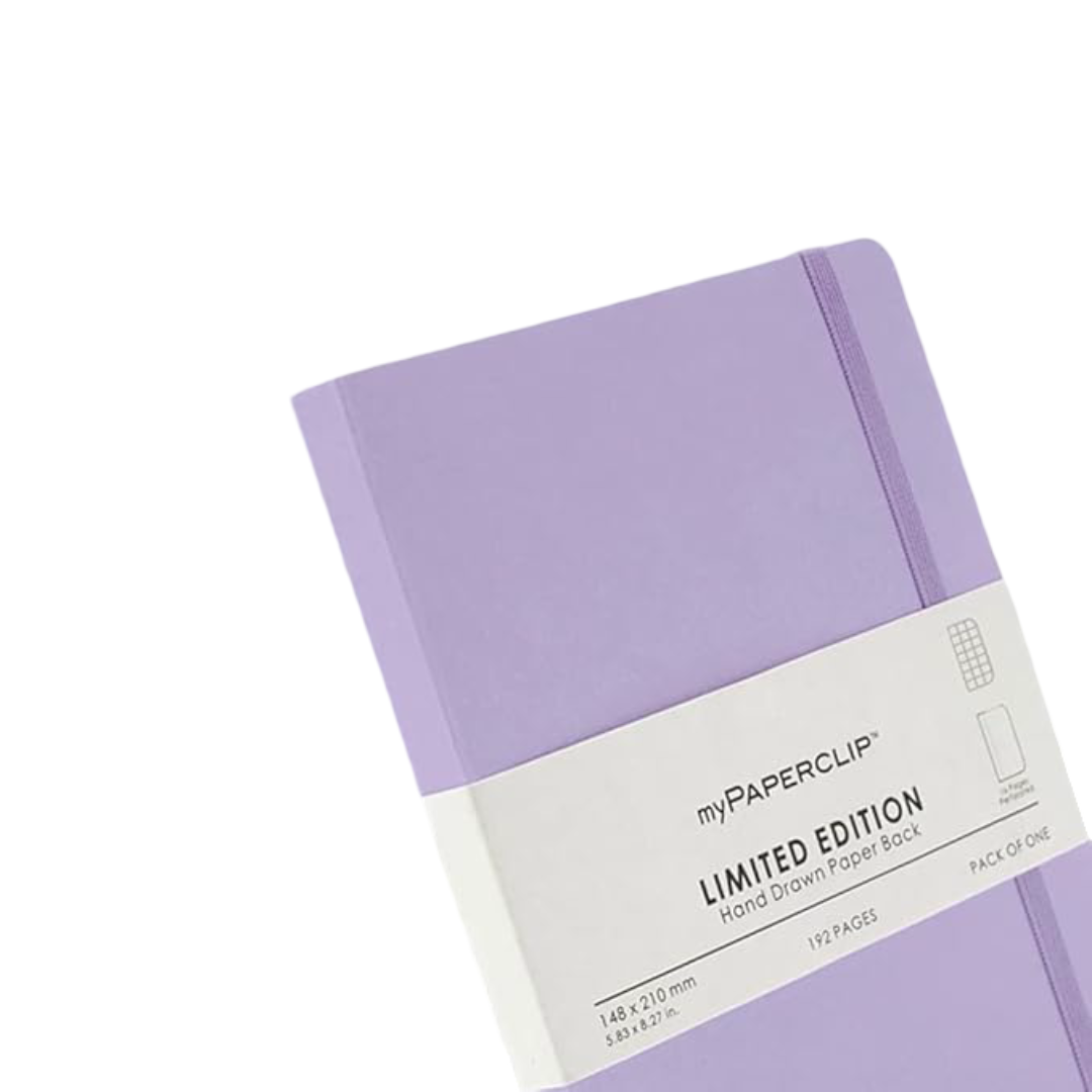 myPAPERCLIP Limited Edition Notebook, A5 (148 x 210 mm, 5 .83 x 8.27 in.) Checks LEP192A5-C - Lilac