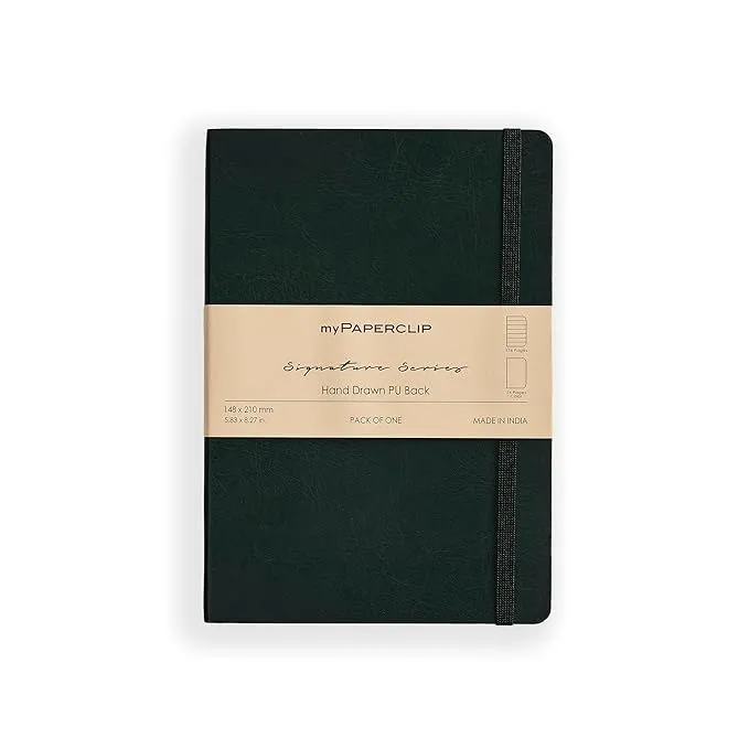 myPAPERCLIP Note Book, Signature Series, A5, (148 x 210 mm, 5.83 x 8.27 in.), Ruled, Green (SSPU192A5-R Green)