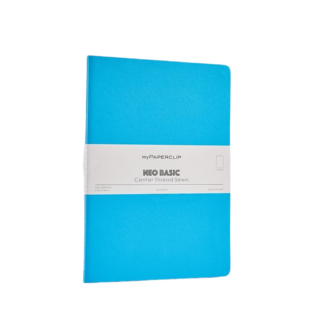 myPAPERCLIP NeoBasic Unruled B5 Notebook | 80 GSM, 160 Pages | 250 GSM Card Cover | B5 (6.93