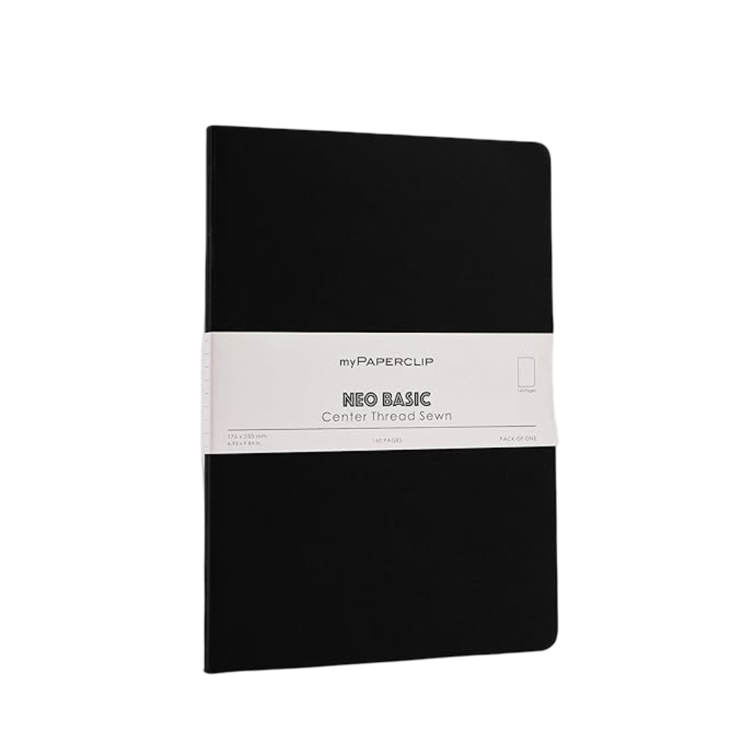 myPAPERCLIP NeoBasic Unruled B5 Notebook | 80 GSM, 160 Pages | 250 GSM Soft Card Cover | B5 (6.93