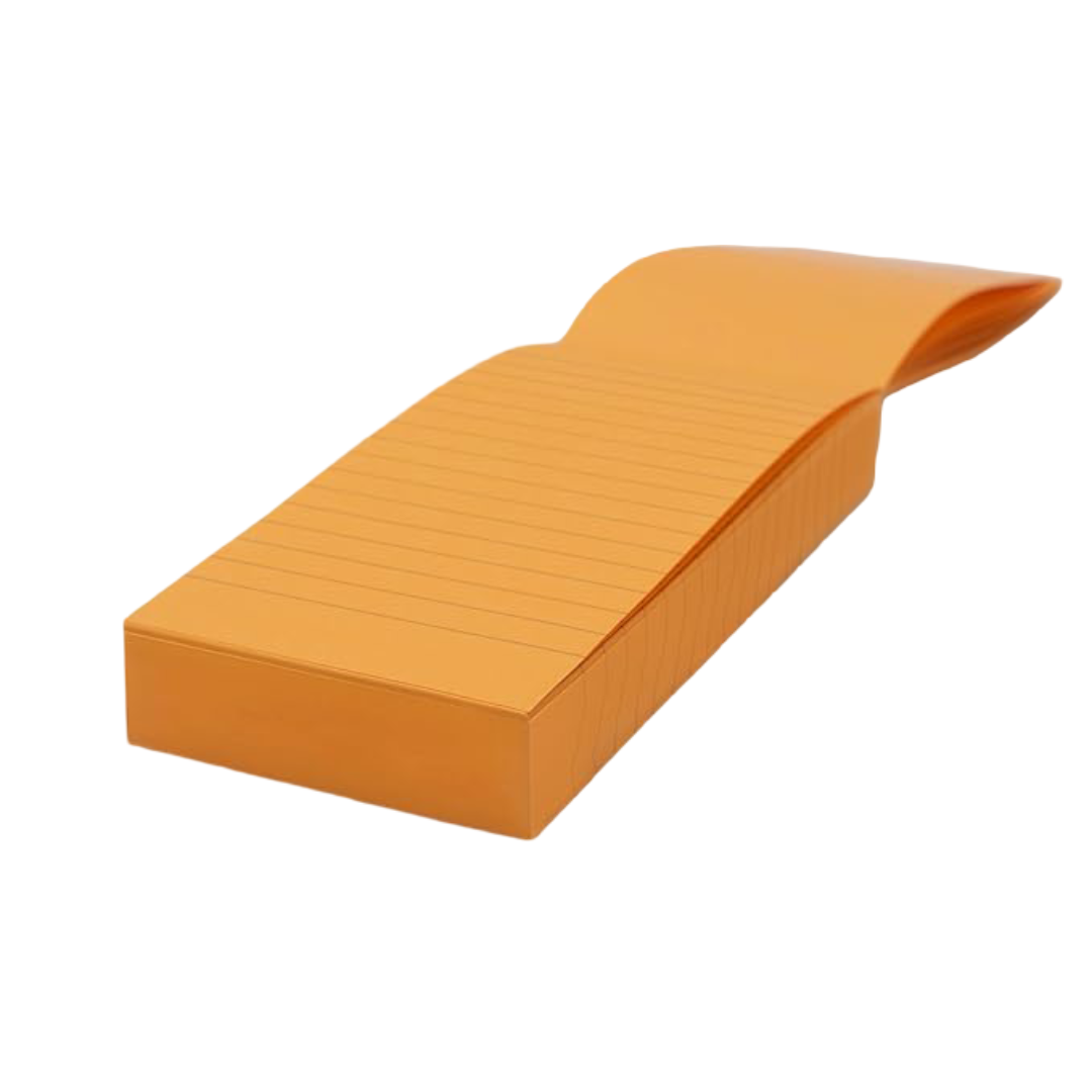myPAPERCLIP Memo Block, Small (70 X 152 mm, 2.75 x 5.98 in.), Ruled, Orange (MB250S-R Orange)