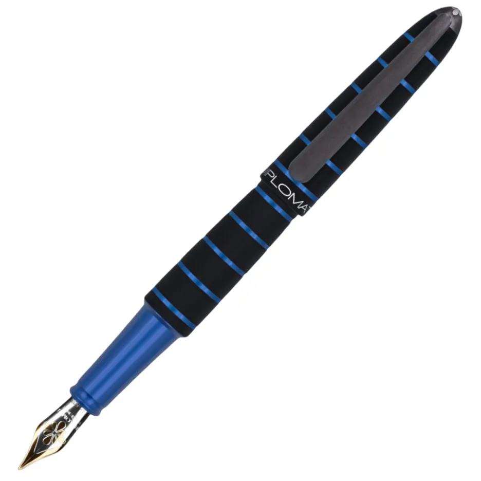 Diplomat Elox Black/Blue 14K Gold Fountain Pen Broad