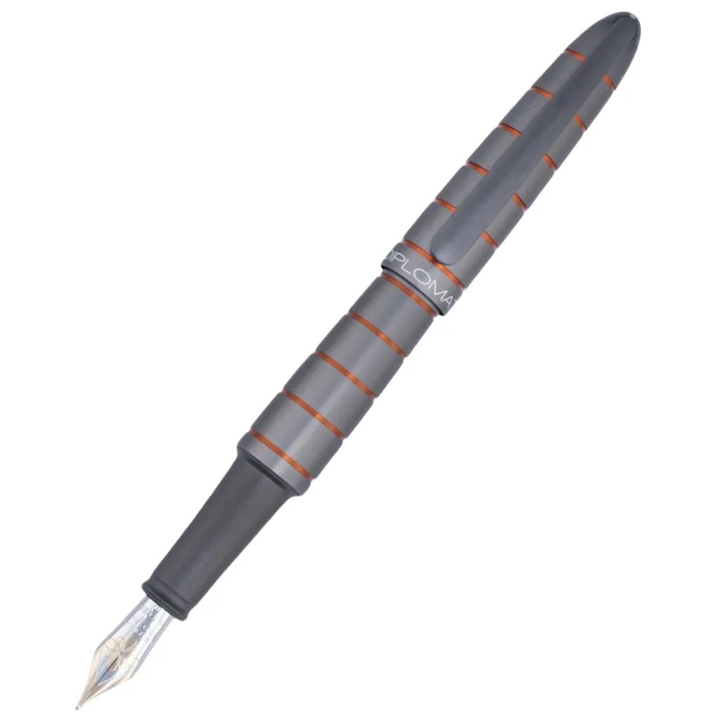 Diplomat Elox Ring Grey/Orange Fountain Pen Extra Fine