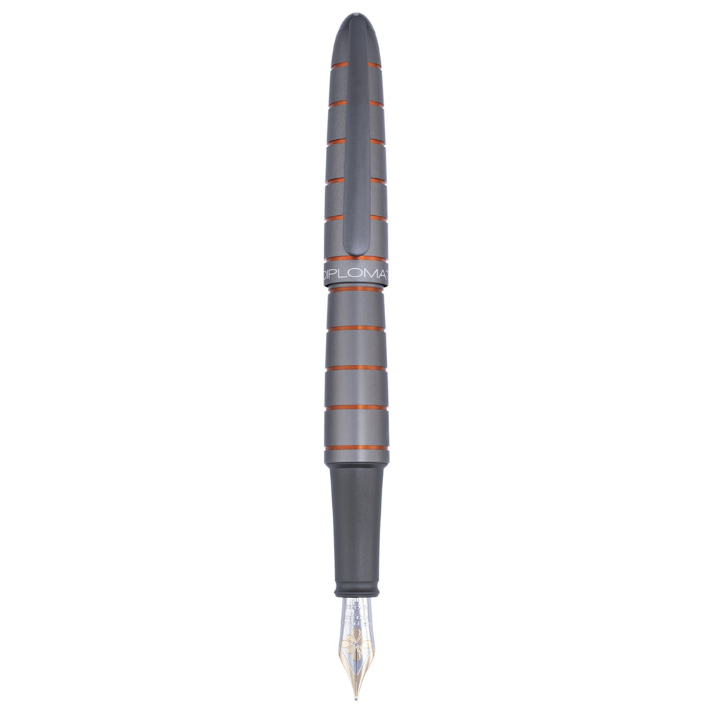 Diplomat Elox Ring Grey/Orange 14CT Fountain Pen Medium