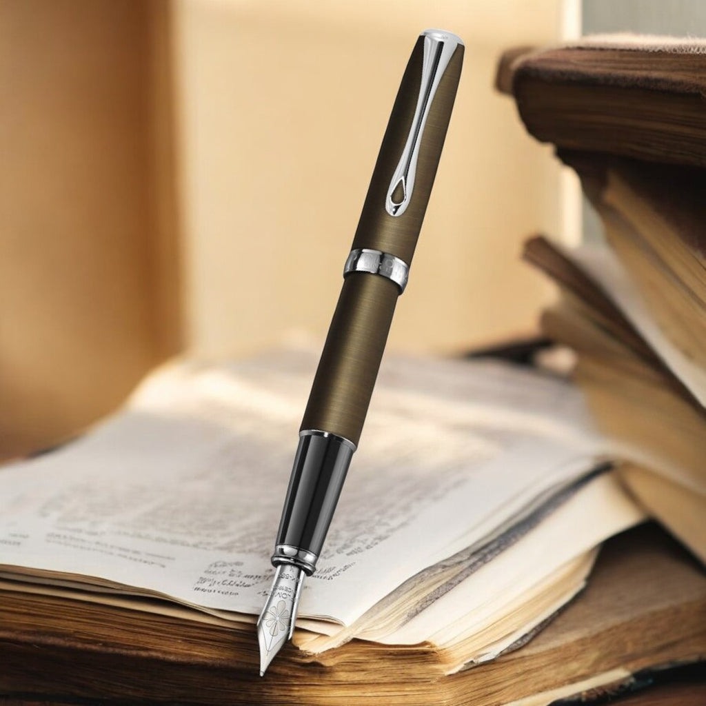 Diplomat Excellence A2 Oxyd Brass Fountain Pen Broad
