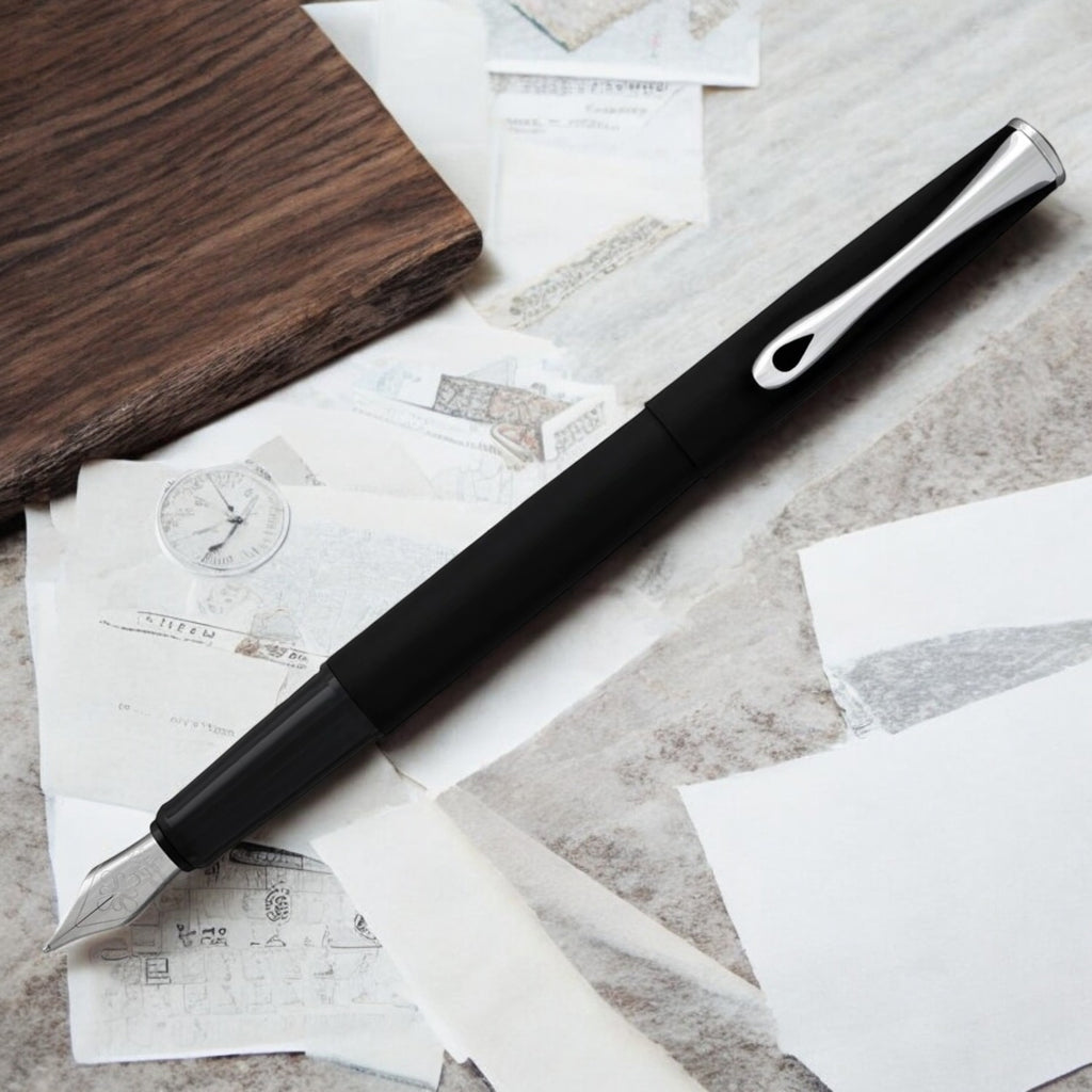Diplomat Esteem Lapis Black Matt Fountain Pen Fine
