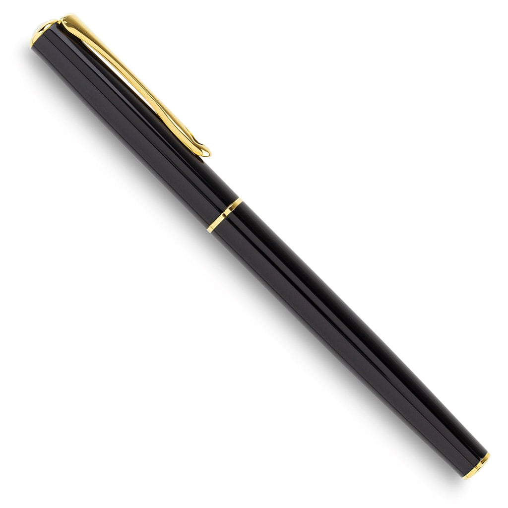 Diplomat Traveller Black Lacquer Gold Fountain Pen Fine