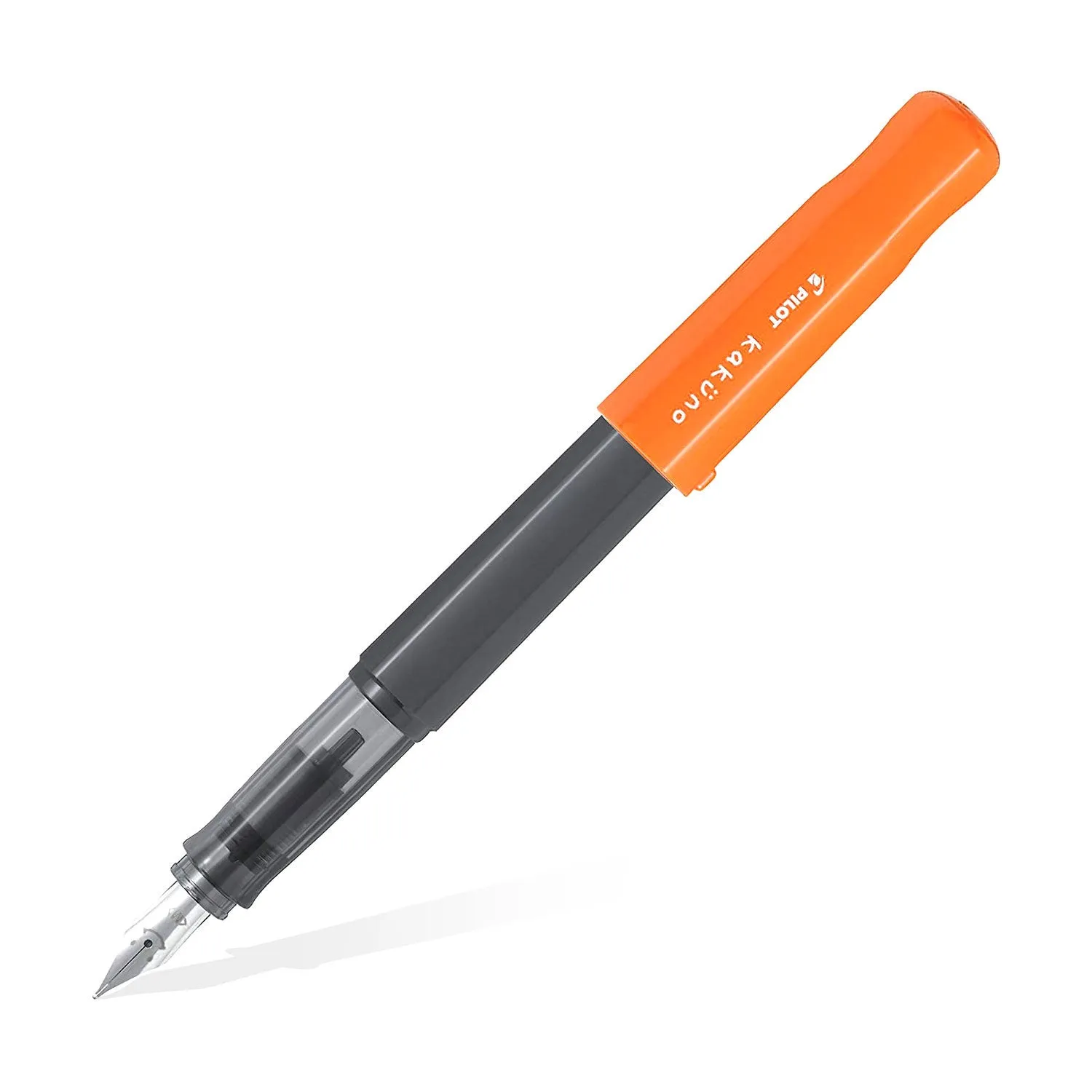 Pilot | KAKUNO | Stainless Steel | Fountain Pen |  Orange & Grey | Extra Fine