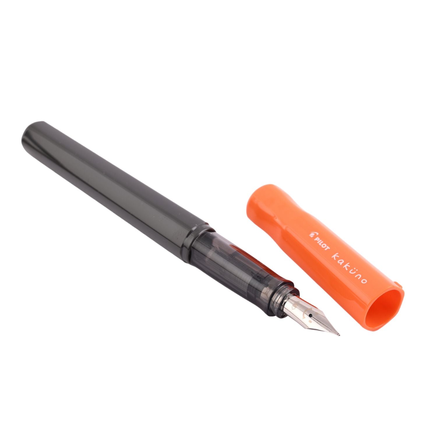Pilot | KAKUNO | Stainless Steel | Fountain Pen |  Orange & Grey | Fine