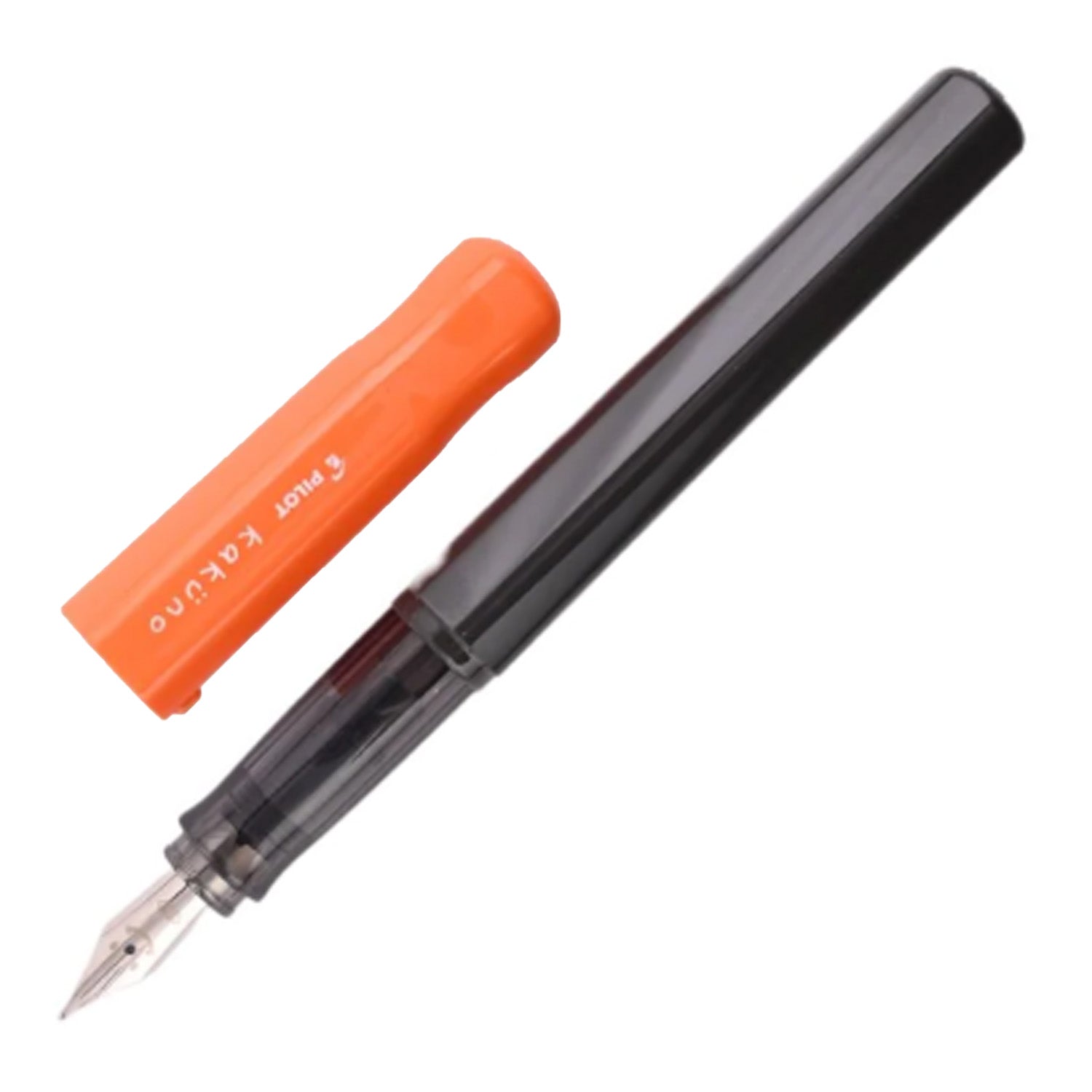 Pilot | KAKUNO | Stainless Steel | Fountain Pen |  Orange & Grey | Fine