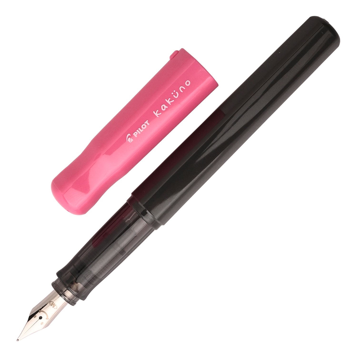 Pilot | KAKUNO | Stainless Steel | Fountain Pen | Pink & Grey| Broad