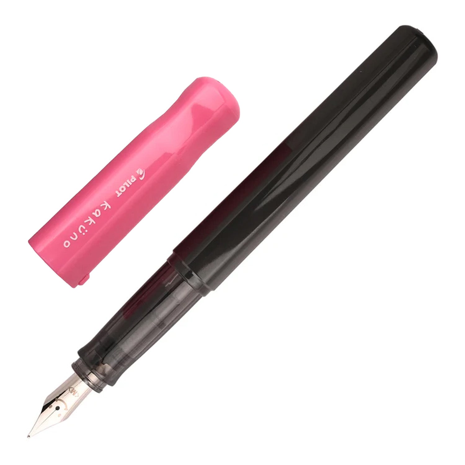 Pilot | KAKUNO | Stainless Steel | Fountain Pen | Pink & Grey| Broad