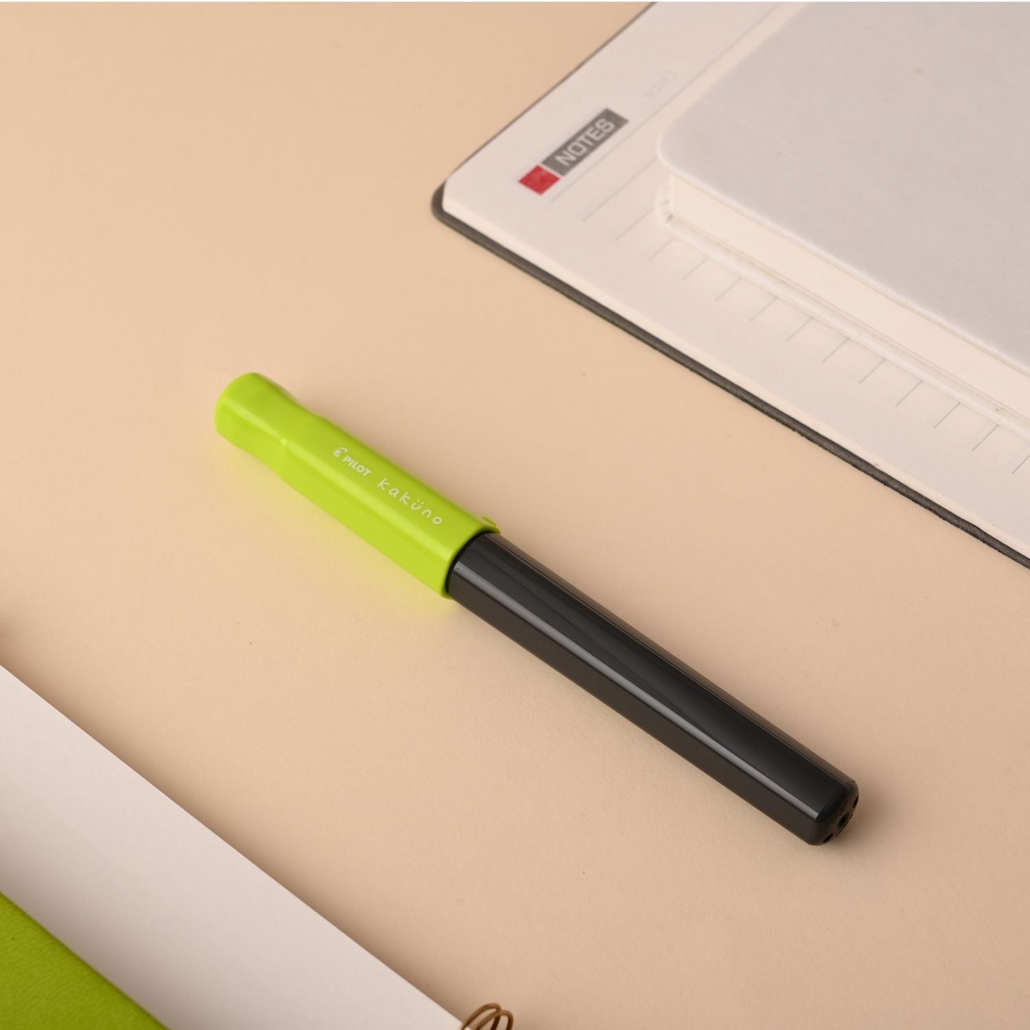 Pilot | KAKUNO | Stainless Steel | Fountain Pen | Light Green & Grey | Medium