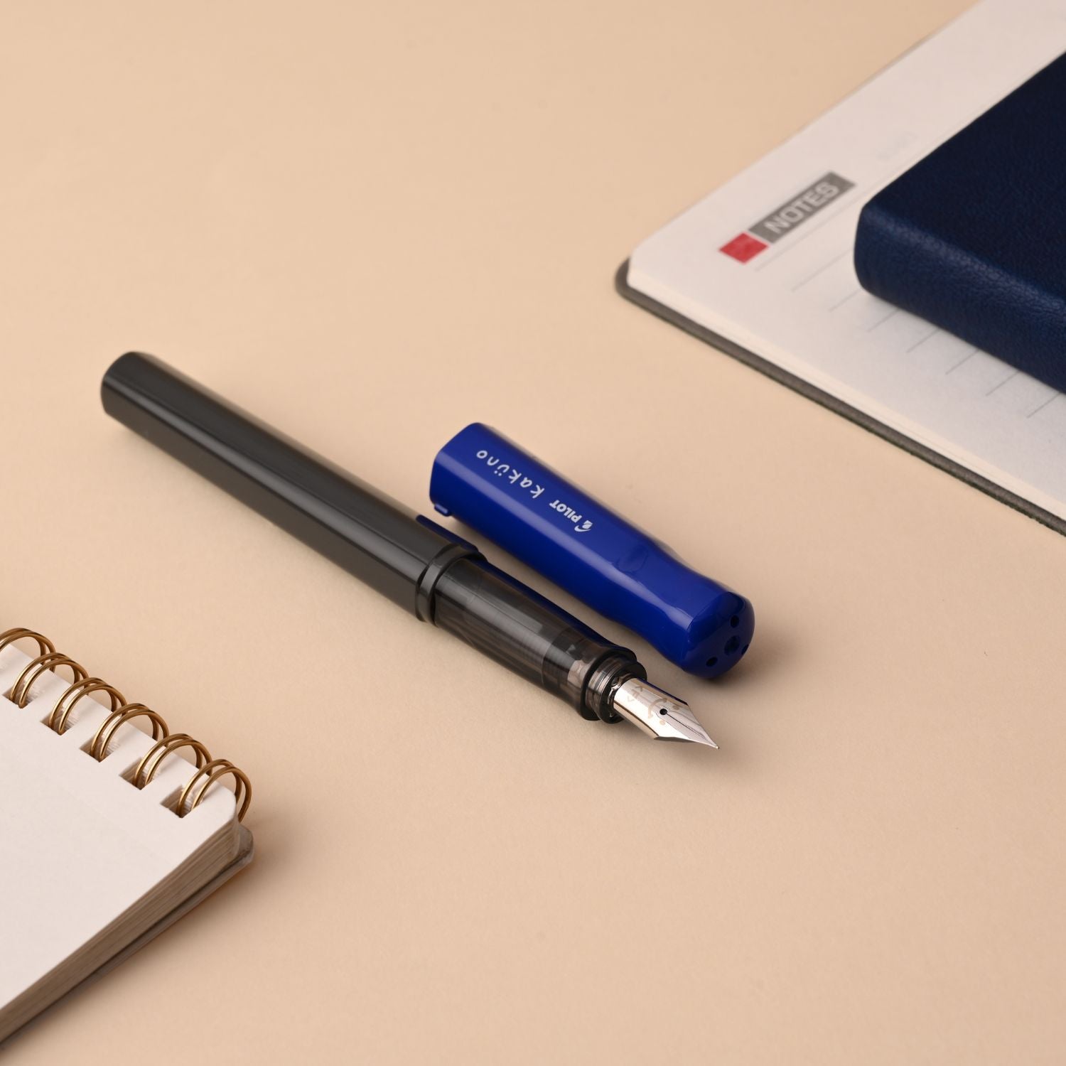 Pilot | KAKUNO | Stainless Steel | Fountain Pen | Blue & Grey | Medium