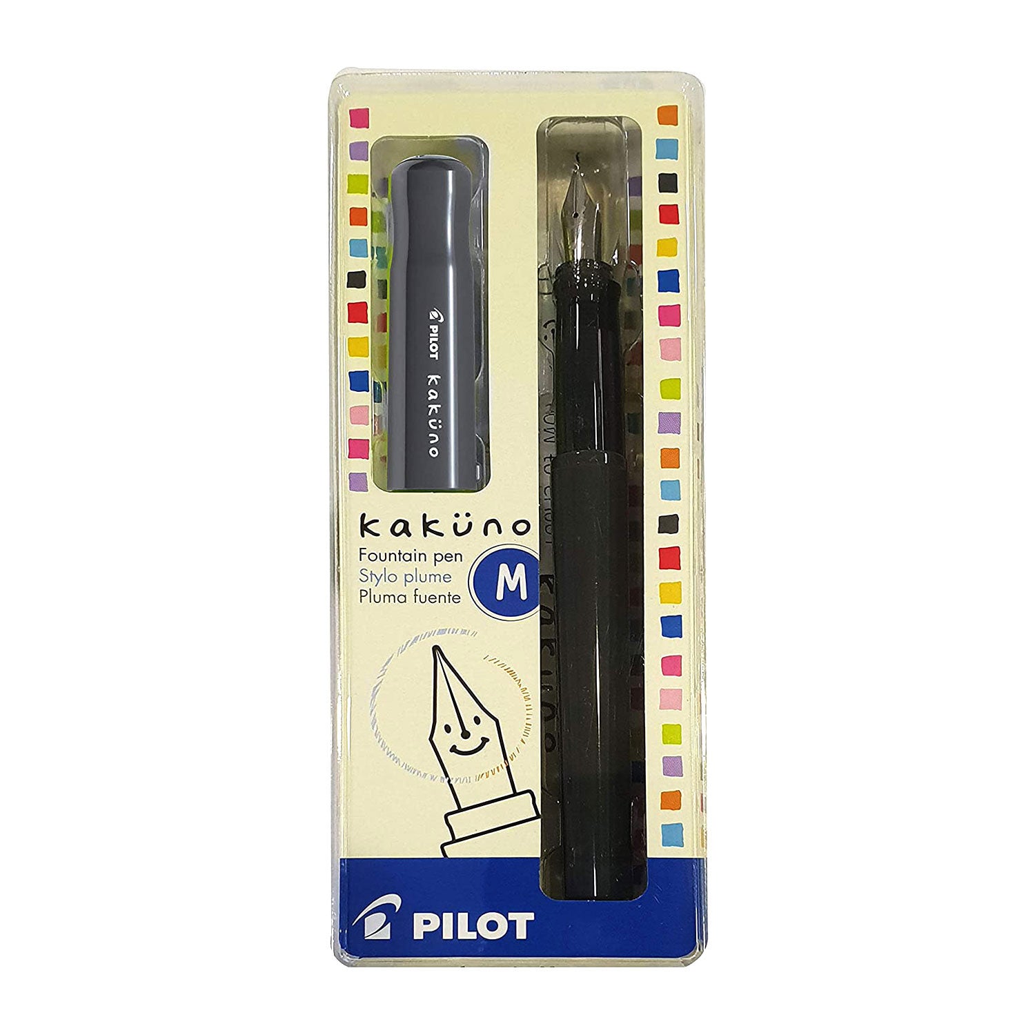 Pilot | KAKUNO | Stainless Steel | Fountain Pen | Grey & Grey | Medium