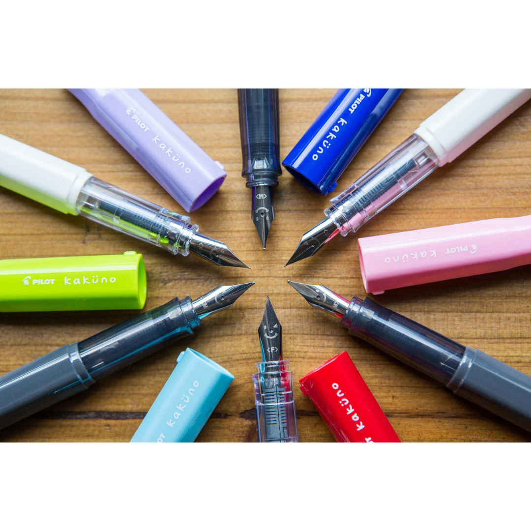 Pilot | KAKUNO | Stainless Steel | Fountain Pen | Soft Pink & White | Extra Fine