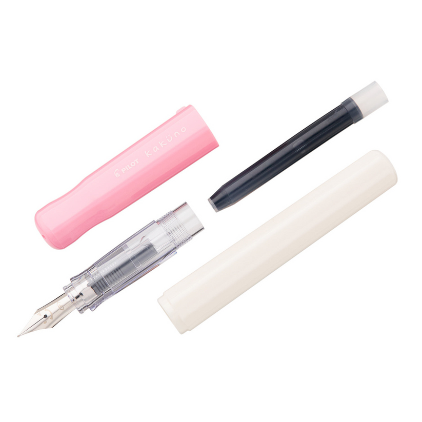 Pilot | KAKUNO | Stainless Steel | Fountain Pen | Soft Pink & White | Extra Fine