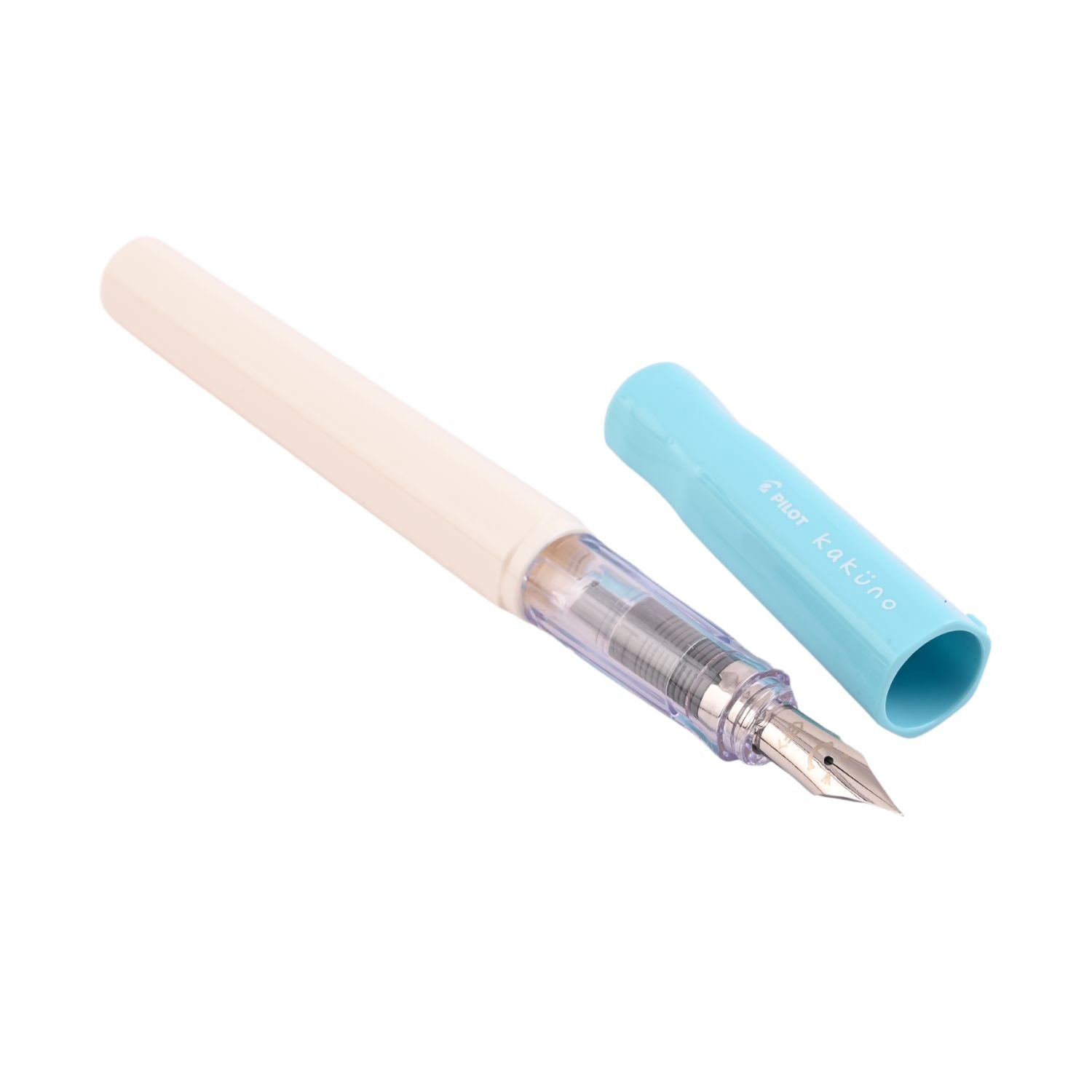 Pilot | KAKUNO | Stainless Steel | Fountain Pen | Soft Blue & White | Broad