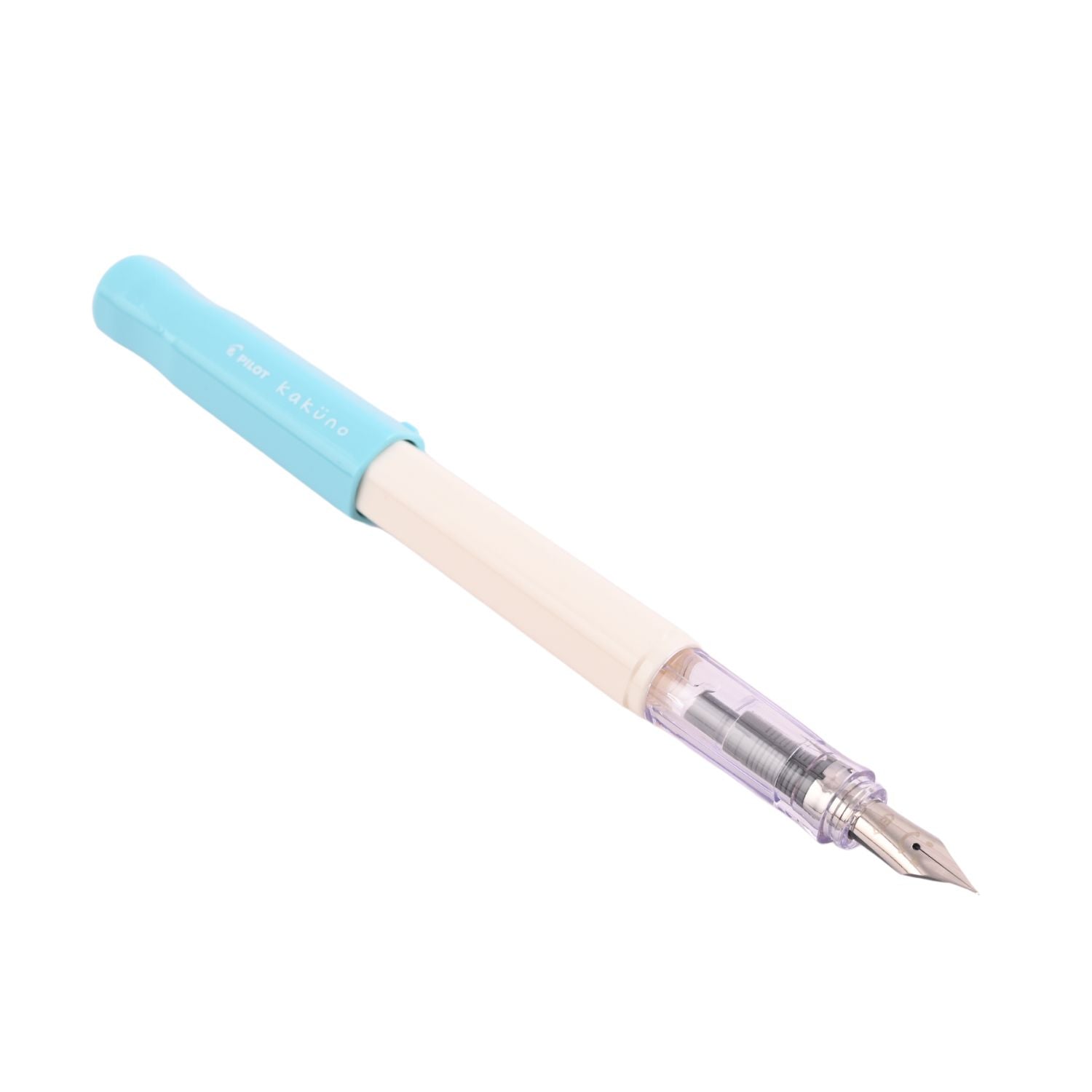 Pilot | KAKUNO | Stainless Steel | Fountain Pen | Soft Blue & White | Broad