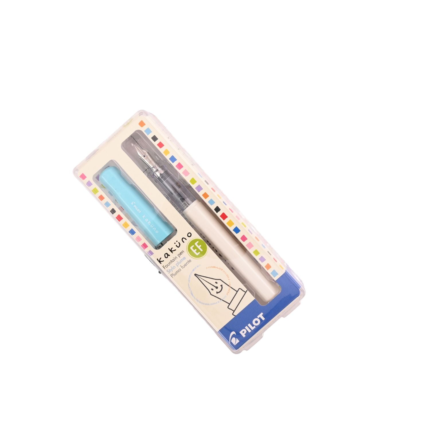 Pilot | KAKUNO | Stainless Steel | Fountain Pen | Soft Blue & White | Medium