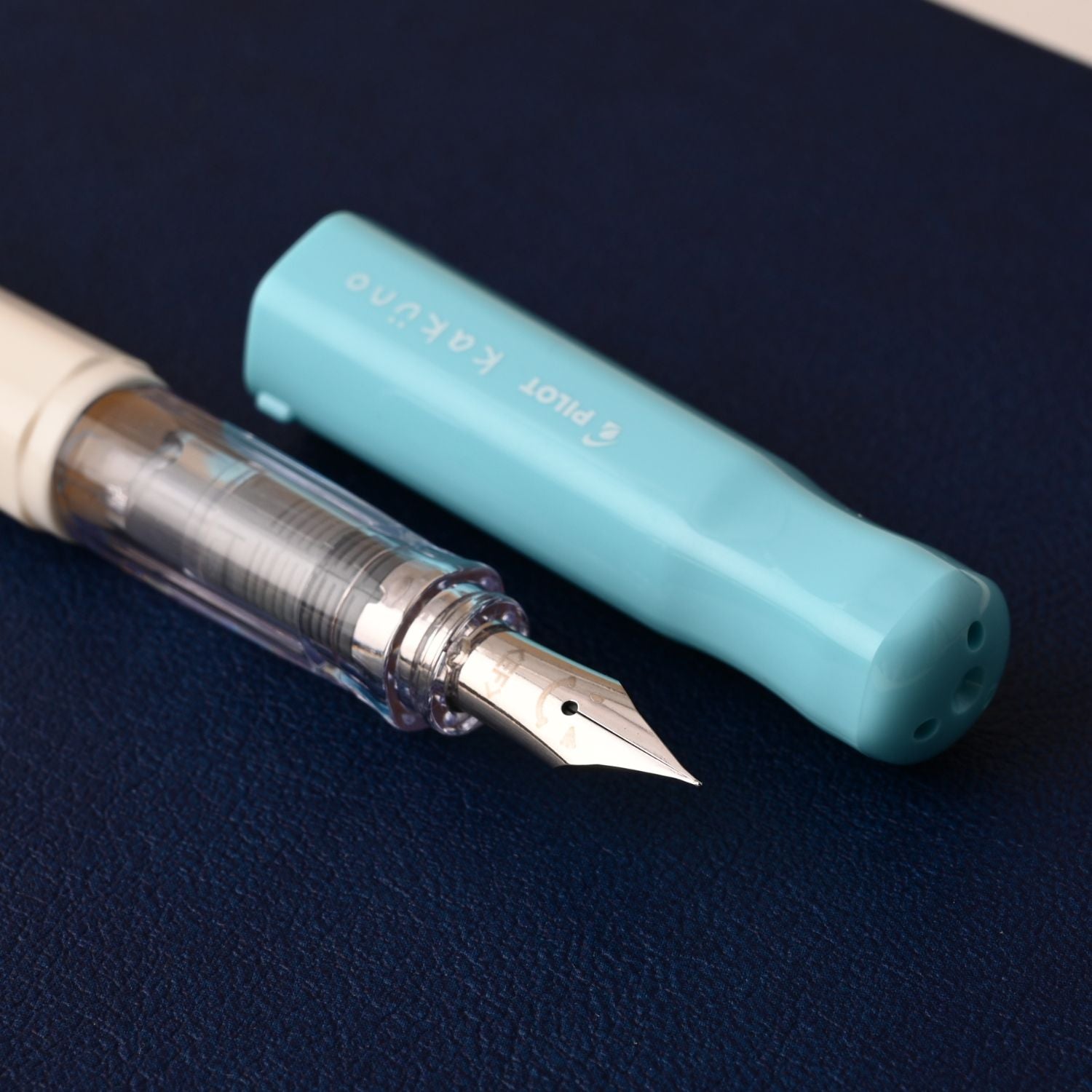 Pilot | KAKUNO | Stainless Steel | Fountain Pen | Soft Blue & White | Medium