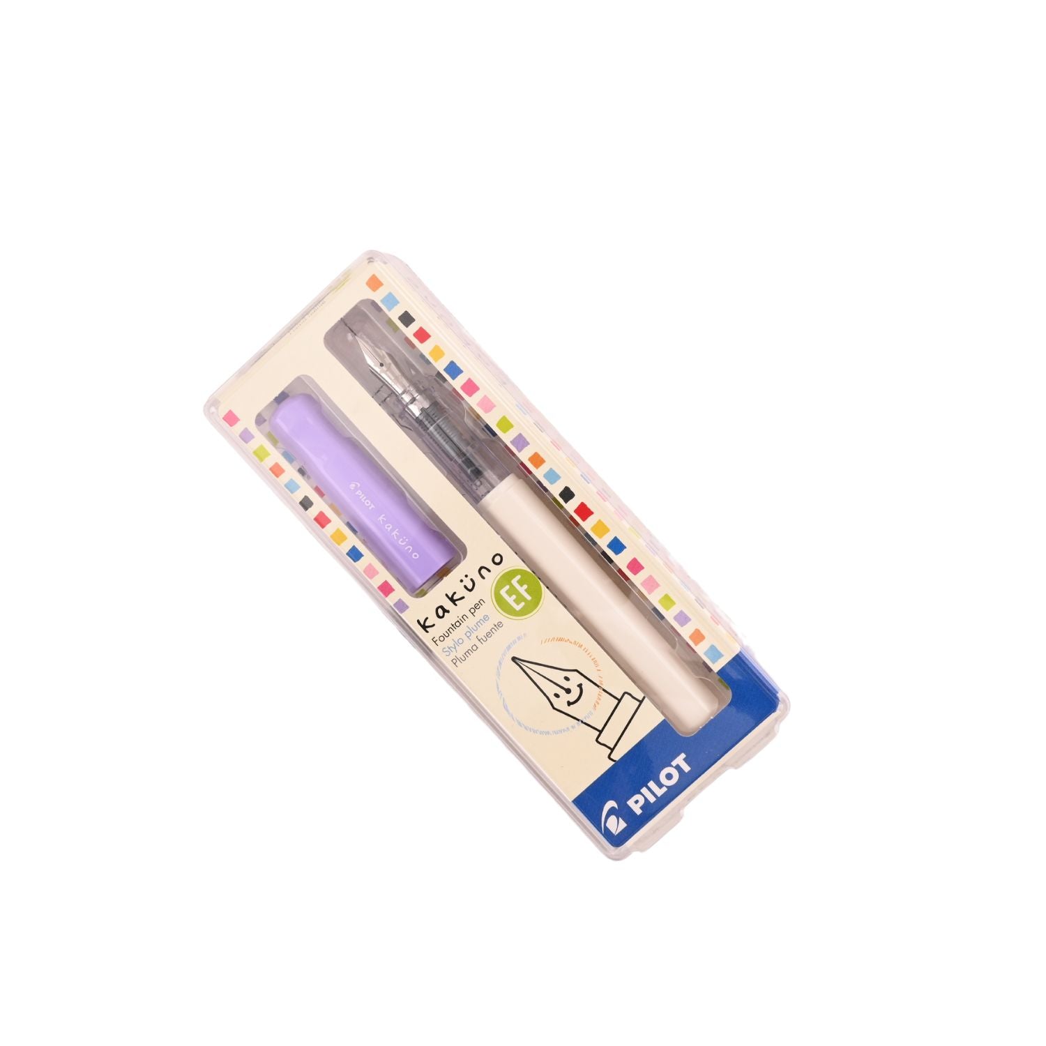 Pilot | KAKUNO | Stainless Steel | Fountain Pen | Soft Violet & White | Medium