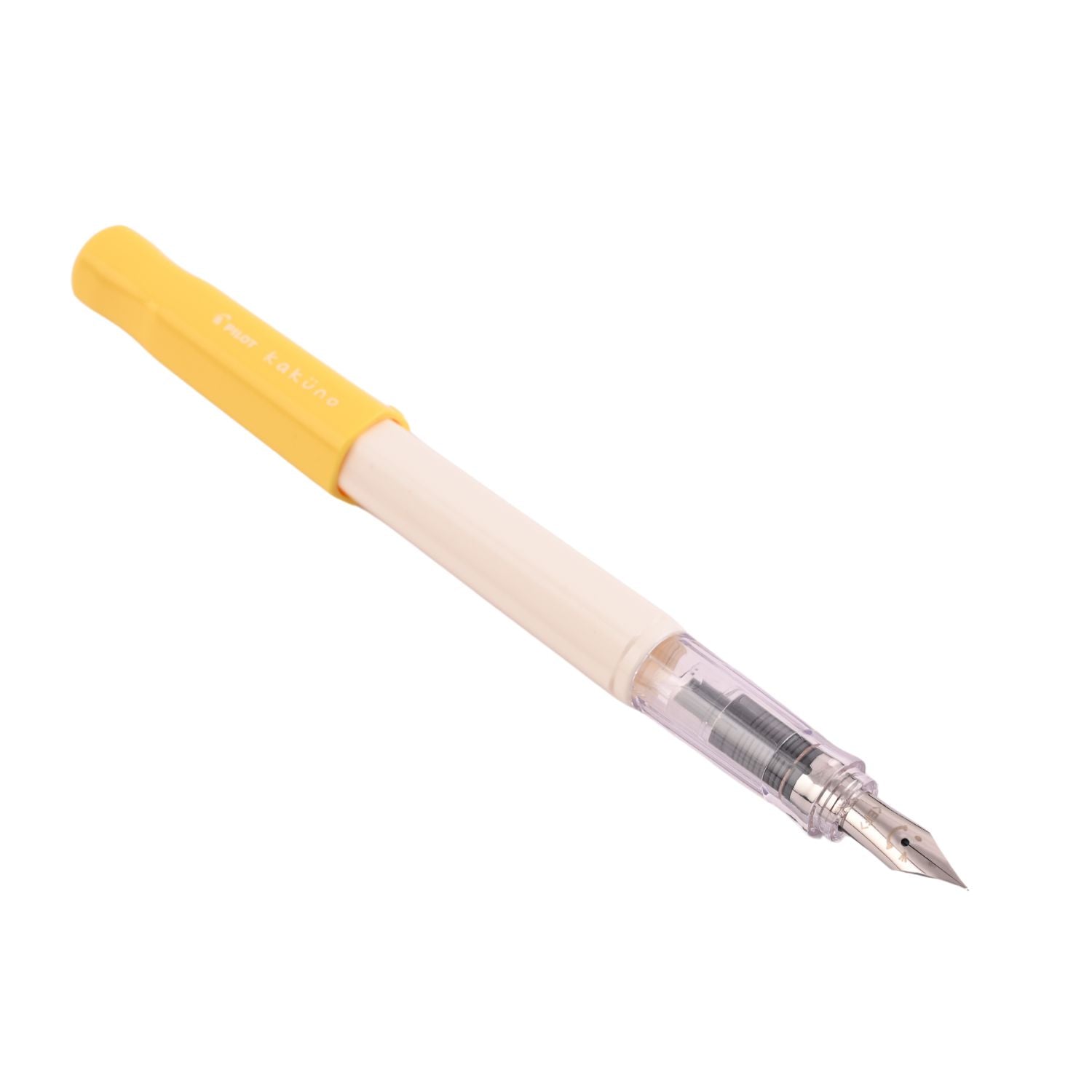 Pilot | KAKUNO | Stainless Steel | Fountain Pen |  Soft Yellow & White | Broad