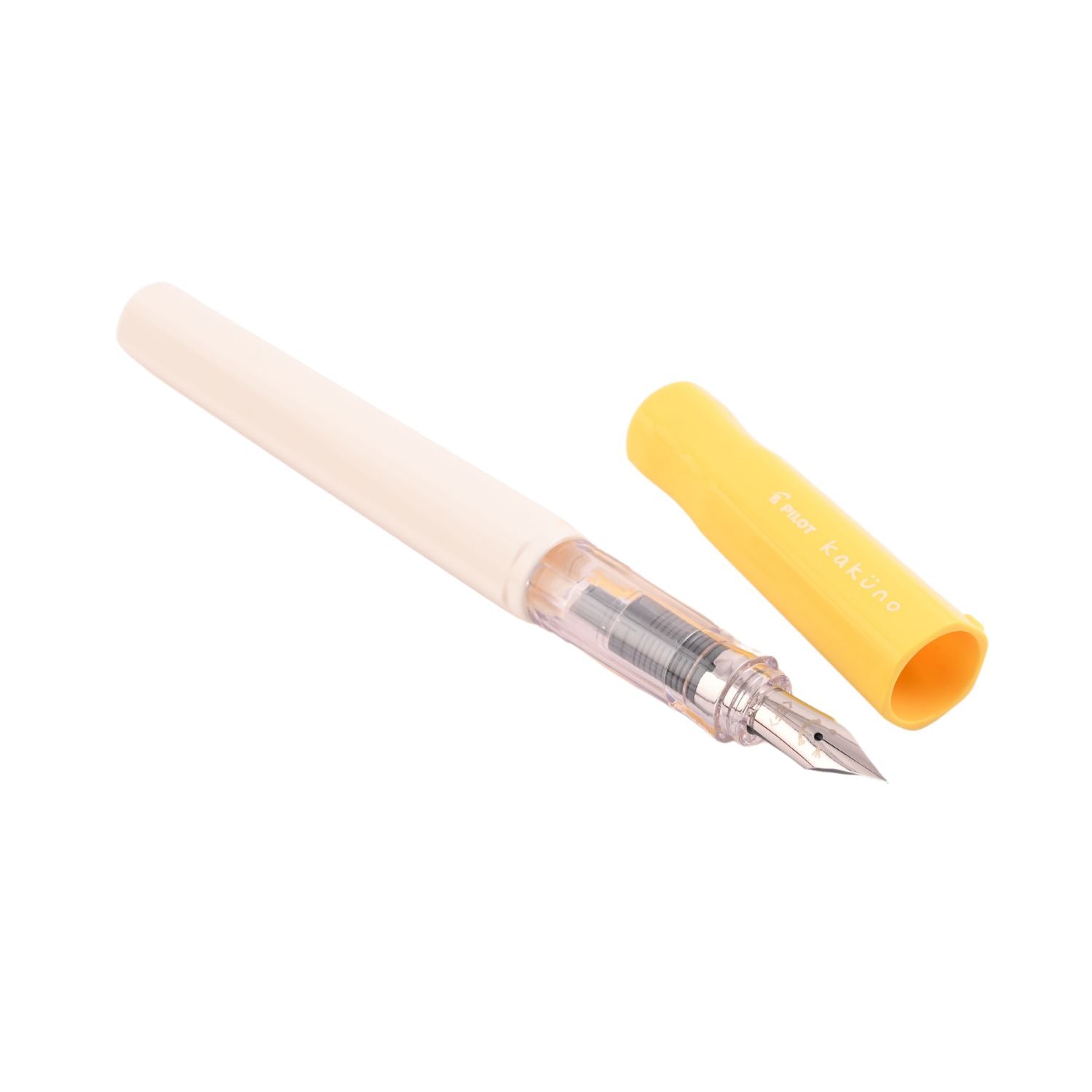 Pilot | KAKUNO | Stainless Steel | Fountain Pen |  Soft Yellow & White | Medium