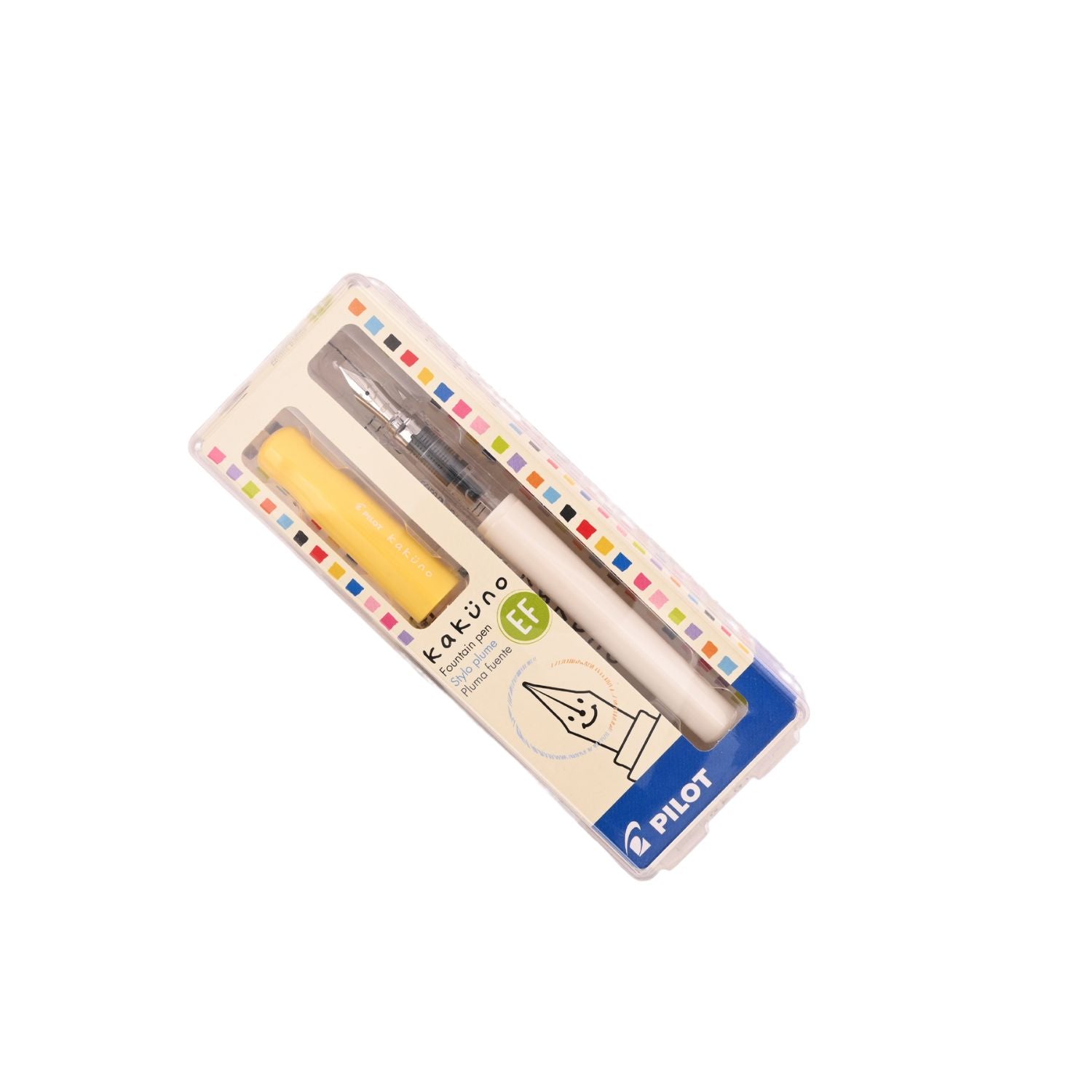 Pilot | KAKUNO | Stainless Steel | Fountain Pen |  Soft Yellow & White | Medium