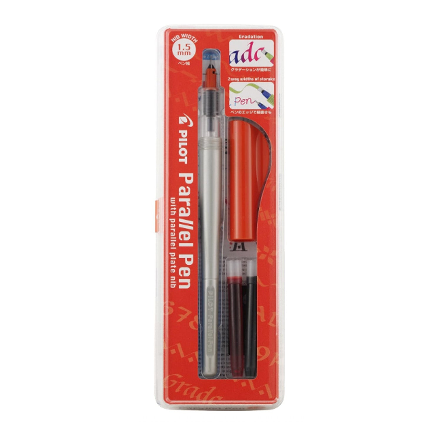 PILAT SPARE INK CARTRIDGE FOR PARALLEL PEN 1.5 mm RED
