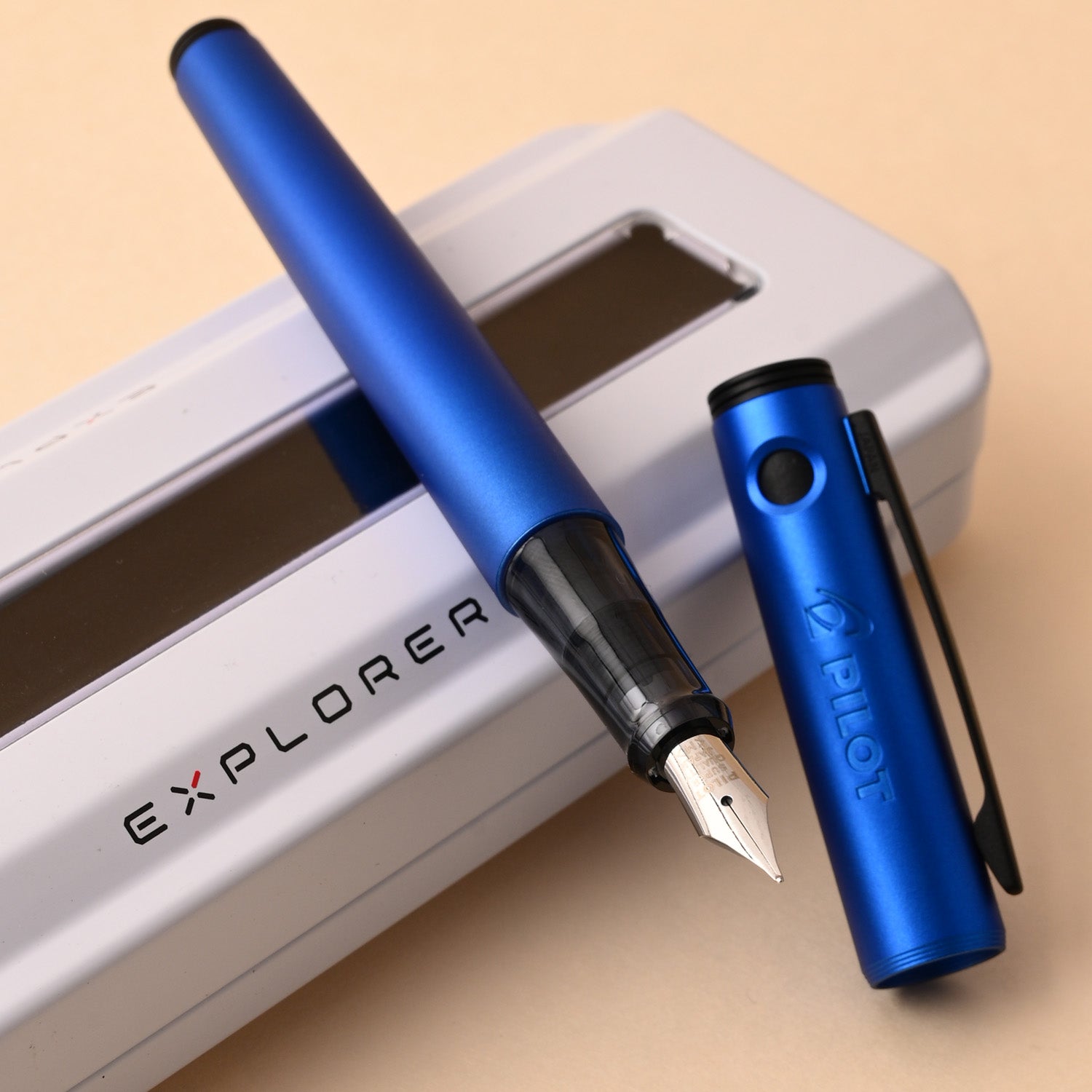 Pilot | EXPLORER SERIES | Stainless Steel | Fountain Pen | Metallic Blue | Medium