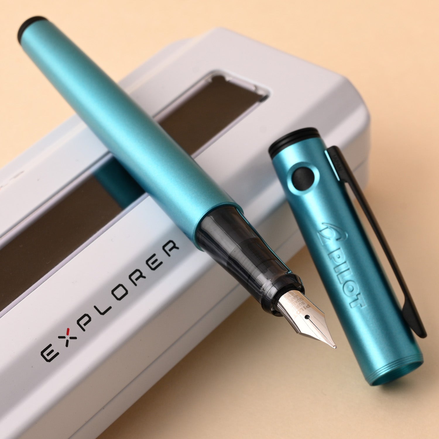 Pilot | EXPLORER SERIES | Stainless Steel | Fountain Pen | Metallic Emerald Blue | Fine